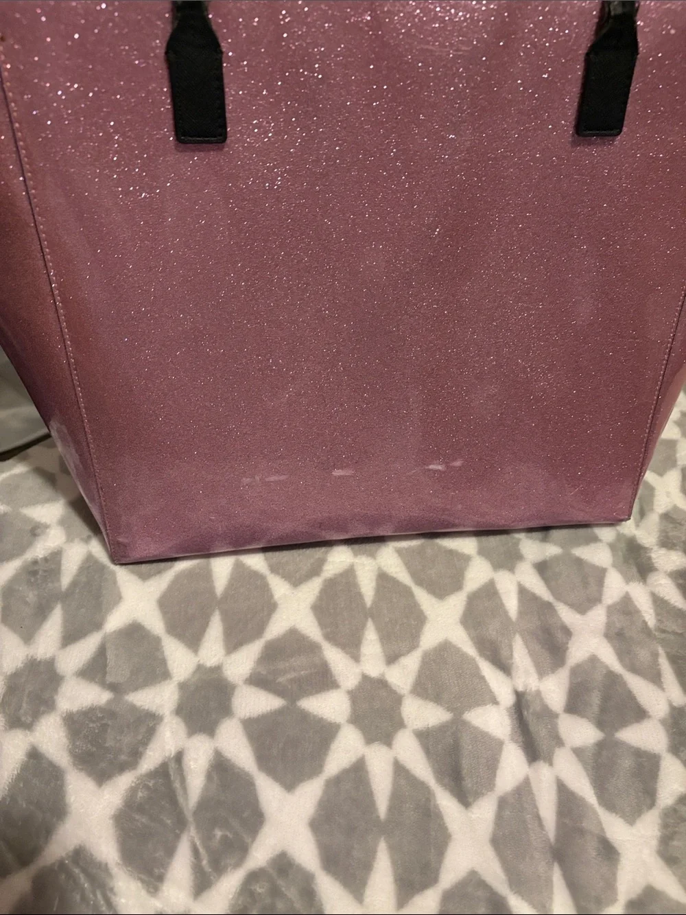 kate spade Glitter Pink Tote with Black Bow